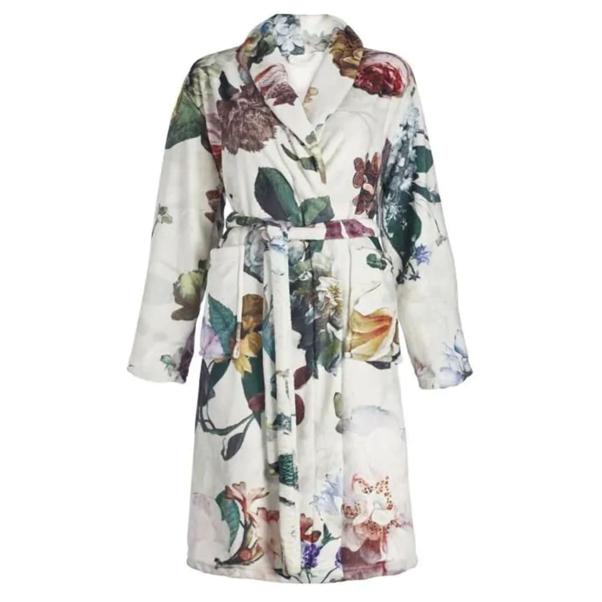 S Fleur Bathrobe Ecru 100% Polyester