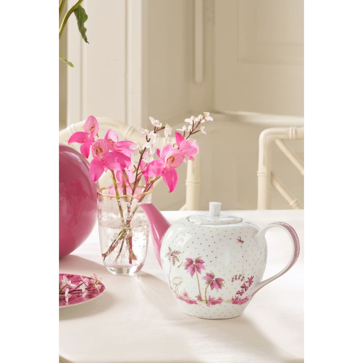 Pip Studio Tea Pot Jolie Dots Gold Pink 1.6ltr