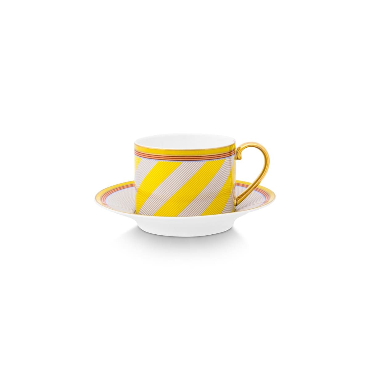 Cup & Saucer Pip Chique Stripes Yellow 220ml