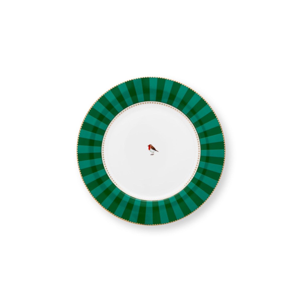 Plate Love Birds Stripes Emerald-Green 26.5cm