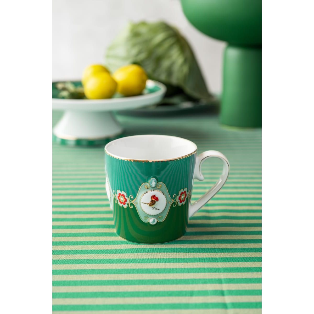 Mug Large Love Birds Medallion Emerald-Green 250ml