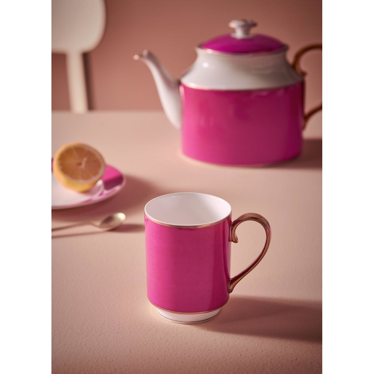 Mug Large with Ear Pip Chique Gold-Pink 350ml