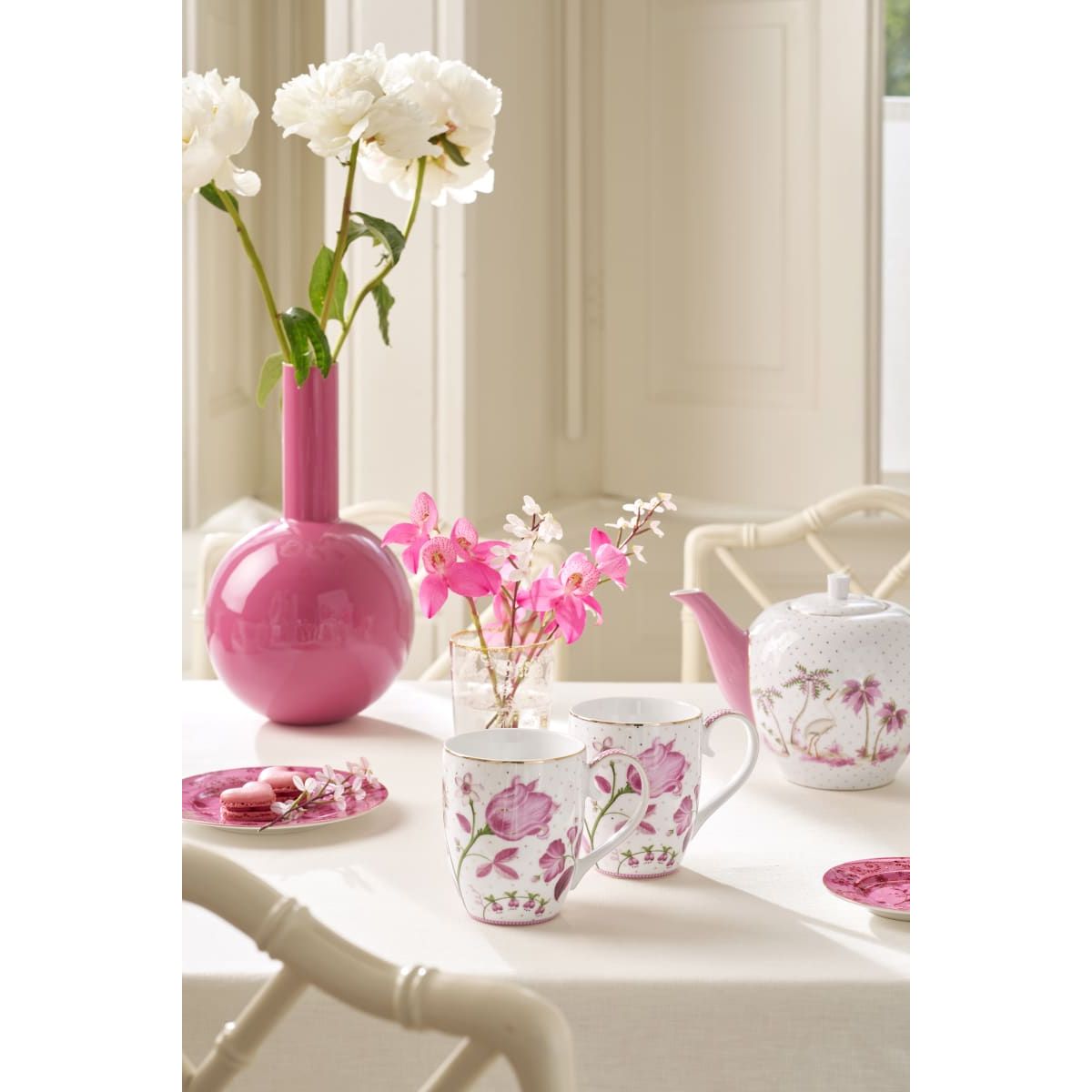 Pip Studio Set/2 Mugs XL Jolie Tulip Pink 450ml