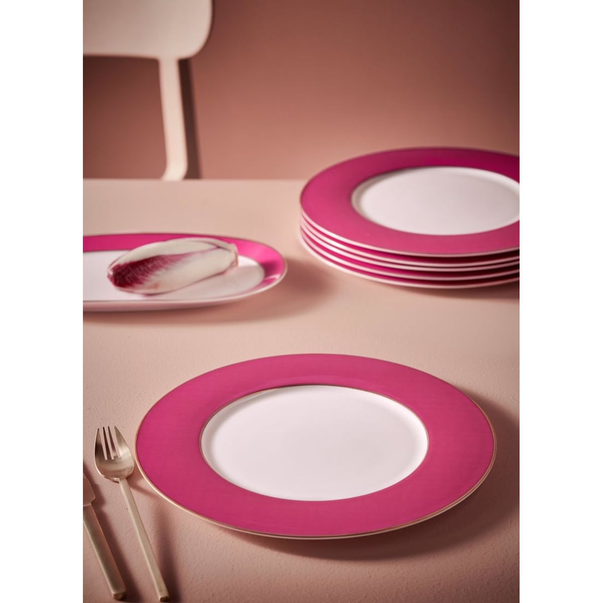 Plate Pip Chique Gold-Pink 28cm