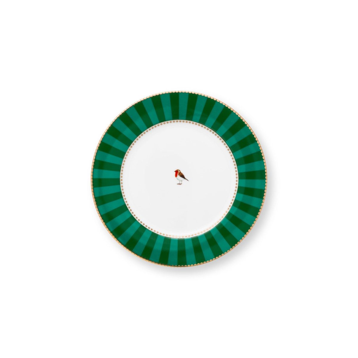 Plate Love Birds Stripes Emerald-Green 21cm