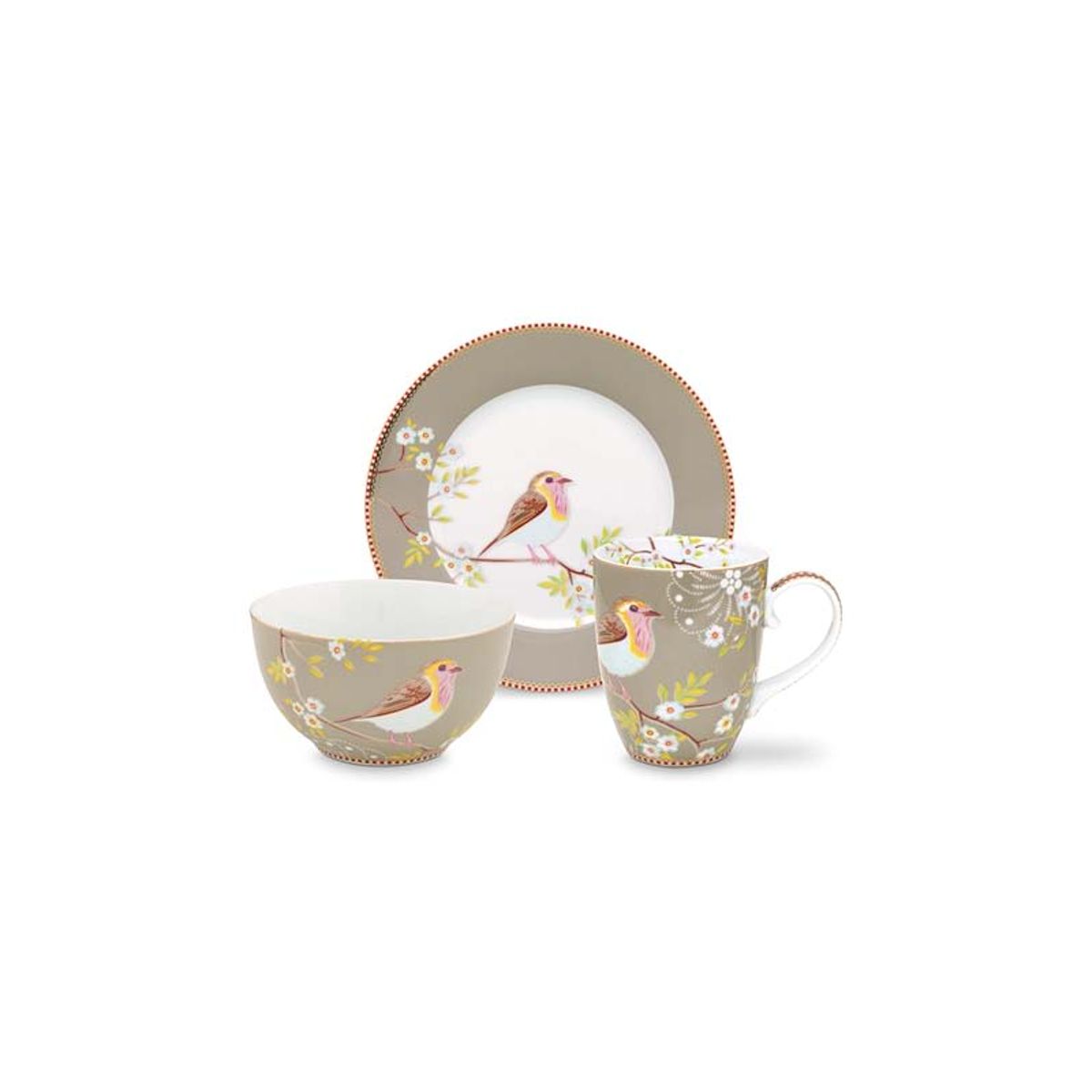 Set/3 Breakfast Set Early Bird Khaki