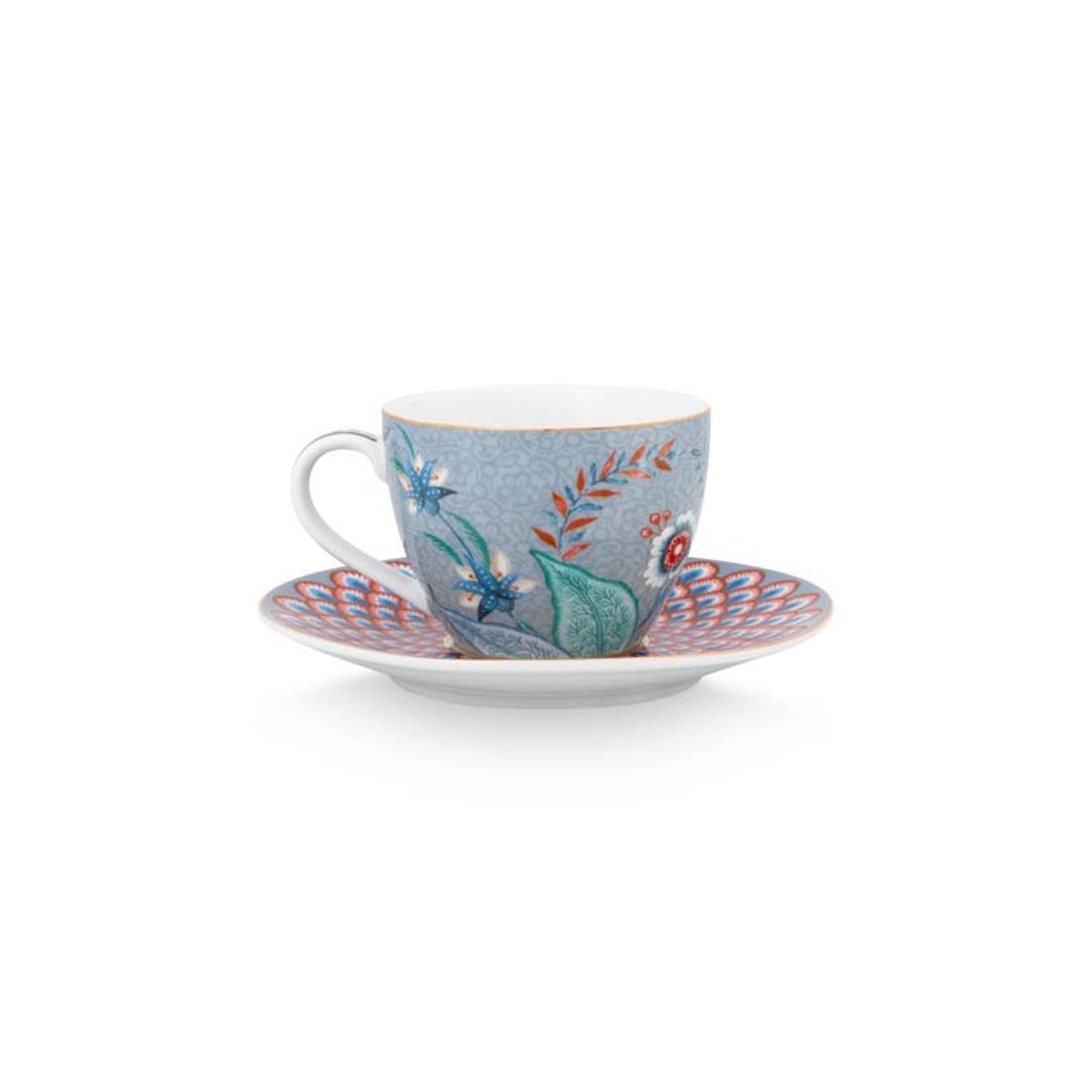 Espresso Cup & Saucer Flower Festival Light Blue120ml