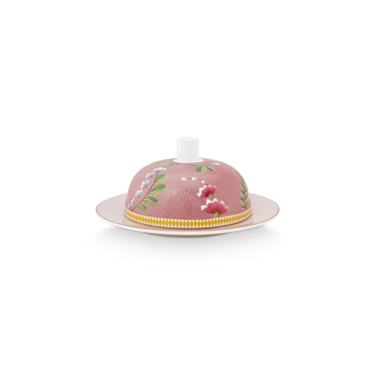 Butter Dish Round La Majorelle Pink 17x8cm