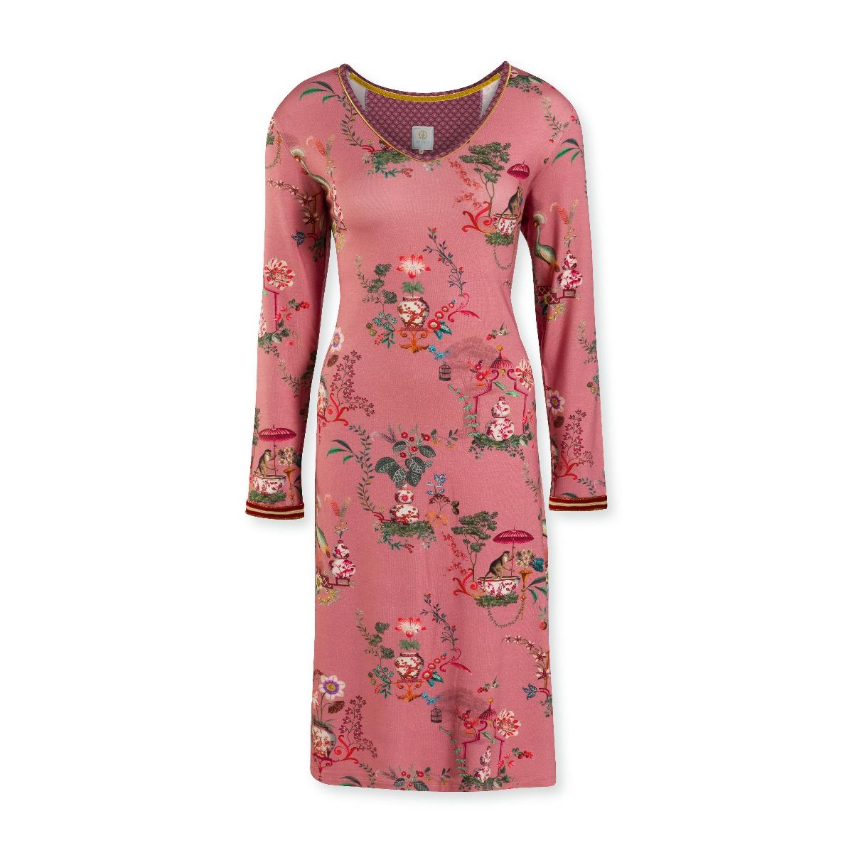 Pip Studio Night Dress Long Sleeve Chinese Porcelain Pink-Medium