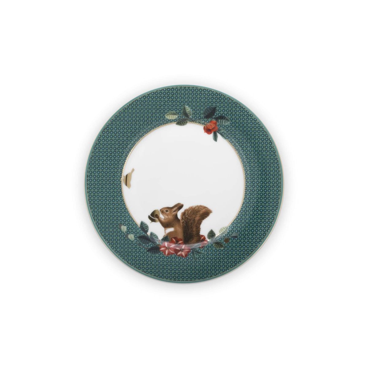 Plate Winter Wonderland Squirrel Green 17cm