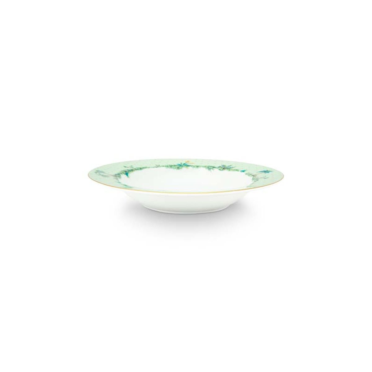 Deep Plate Jolie Gold Dots Green 21.5cm