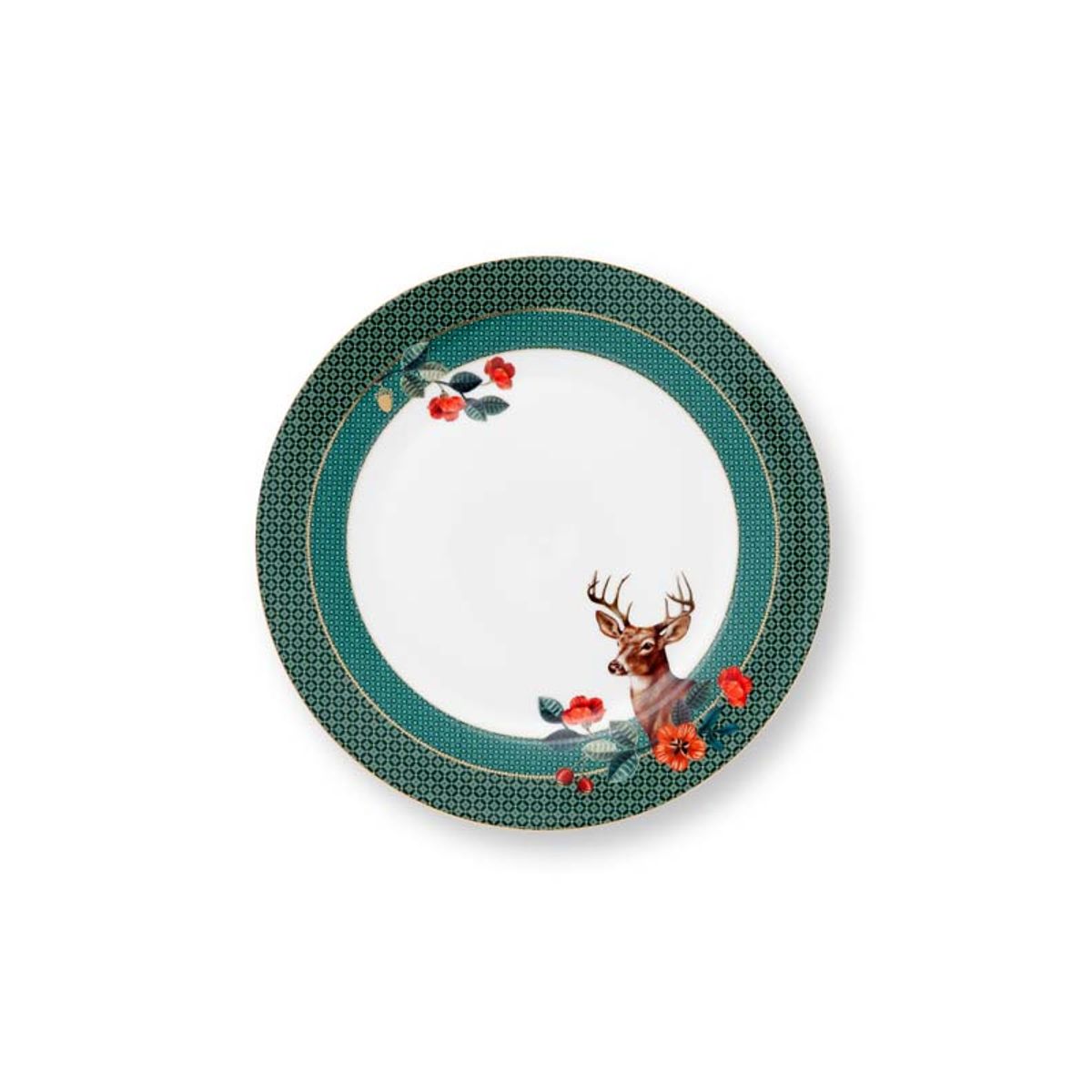 Plate Winter Wonderland Deer Green 26.5cm