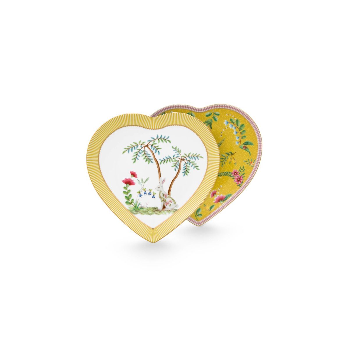 Set/2 Heart Shape Plates La Majorelle Yellow 21.5cm