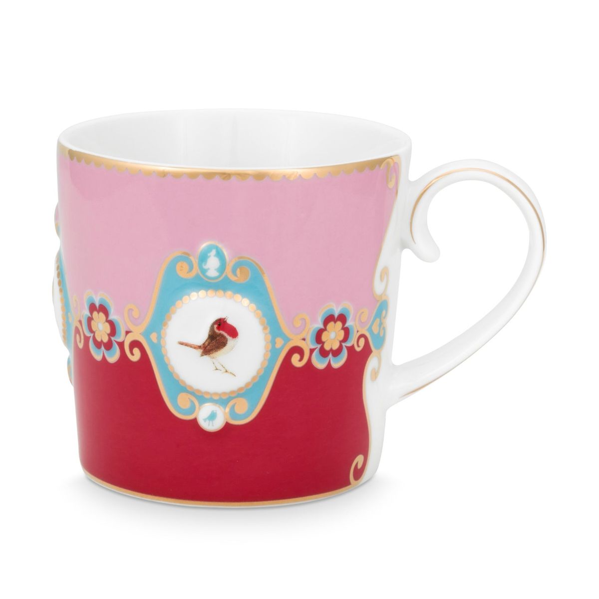 Mug Small Love Birds Medallion Red-Pink 150ml