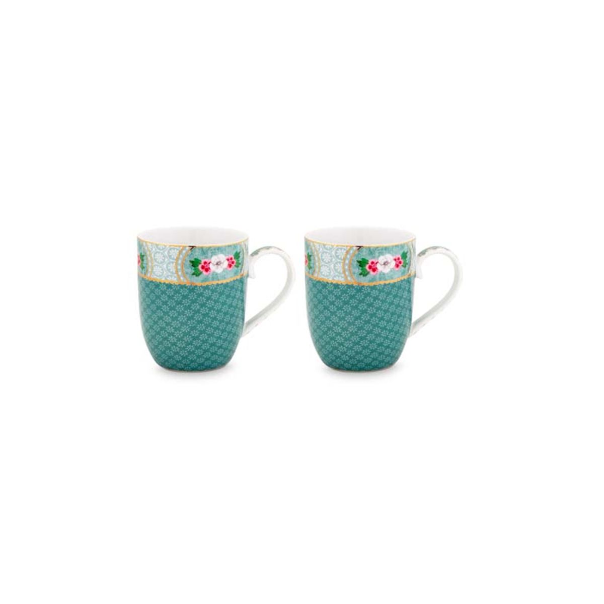 Set/2 Mugs Small Blushing Birds Blue 145ml