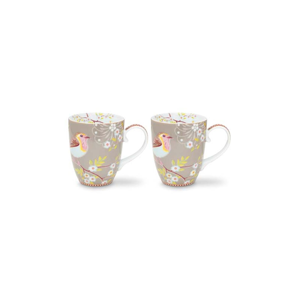 Set/2 Mugs Large Early Bird Khaki 350ml