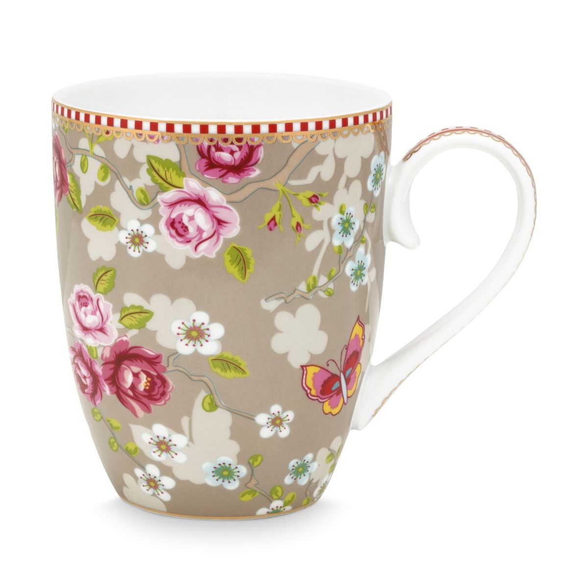 Mug Large Chinese Rose Khaki 350ml