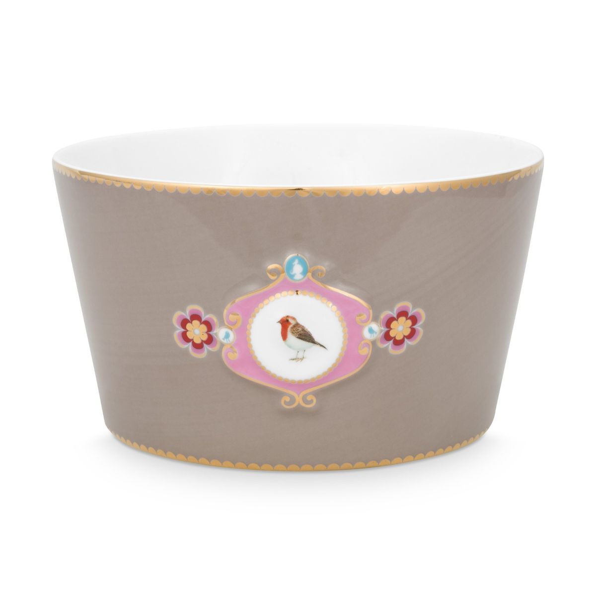 Bowl Love Birds Medallion Khaki 15cm