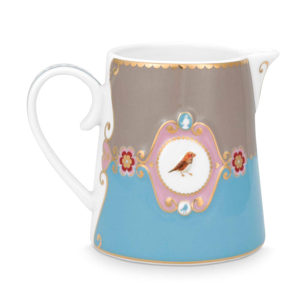 Jug Small Love Birds Medallion Blue-Khaki 270ml