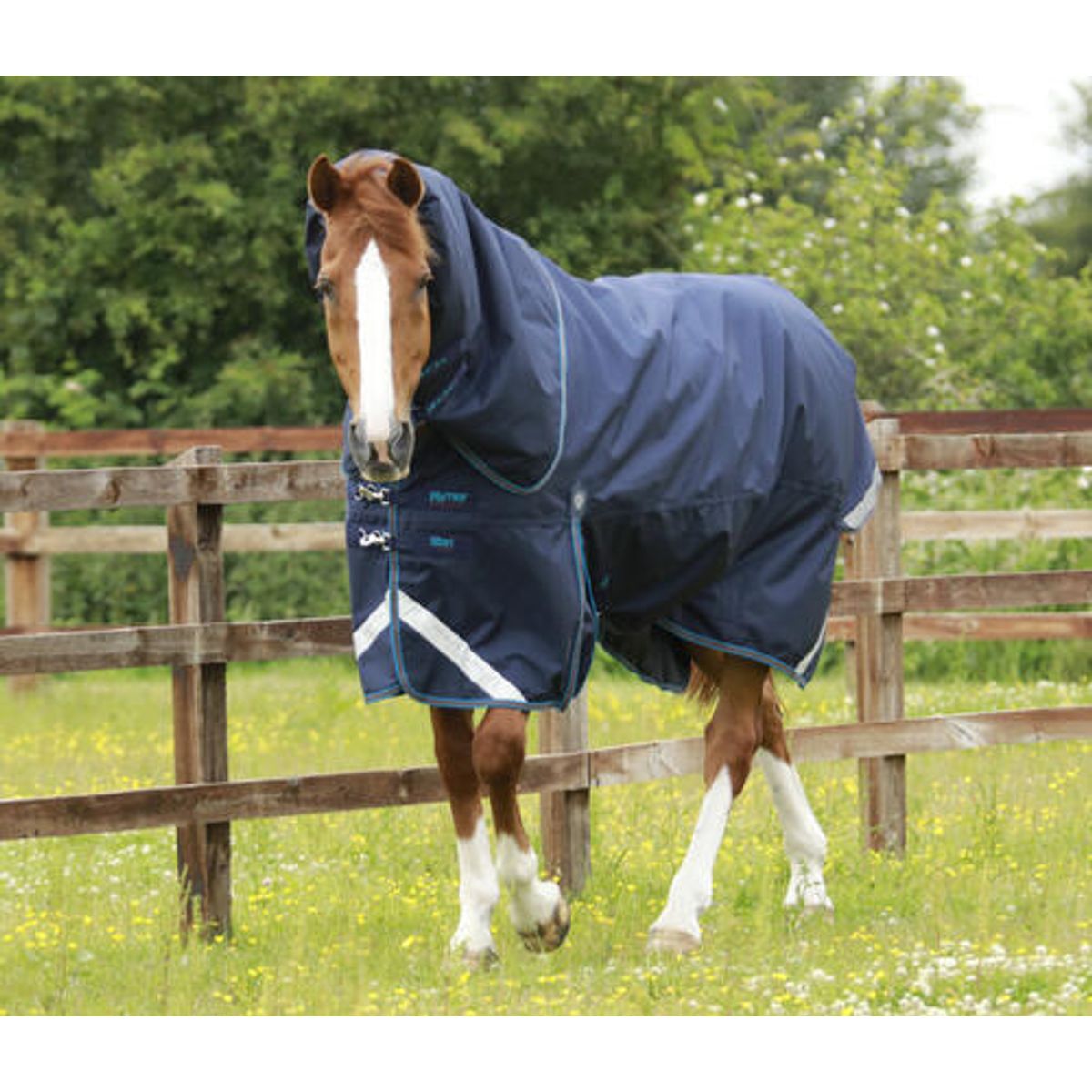 Premier Equine Titan 200g Turnout dækken med Snug-fit hals - Navy - 7,3 170cm