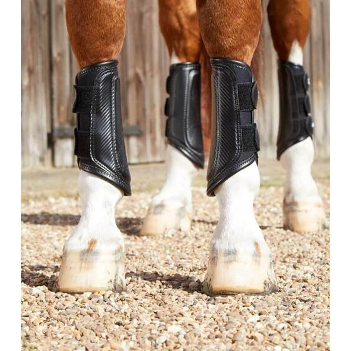 Premier Equine Carbon Air-Tech Double Locking Brushing Boots - S, Sort