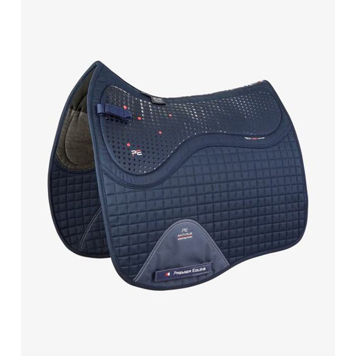 Premier Equine Tech Grip Pro Anti-Slip Saddle Pad - Dressage Square - Navy