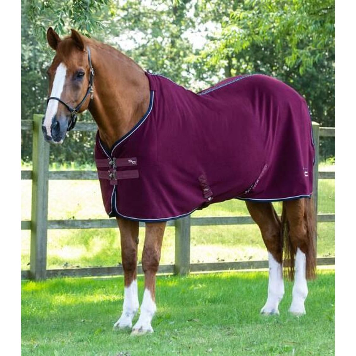 Premier Equine Asure Fleece dækken - Burgundy - 5,9" (130cm)