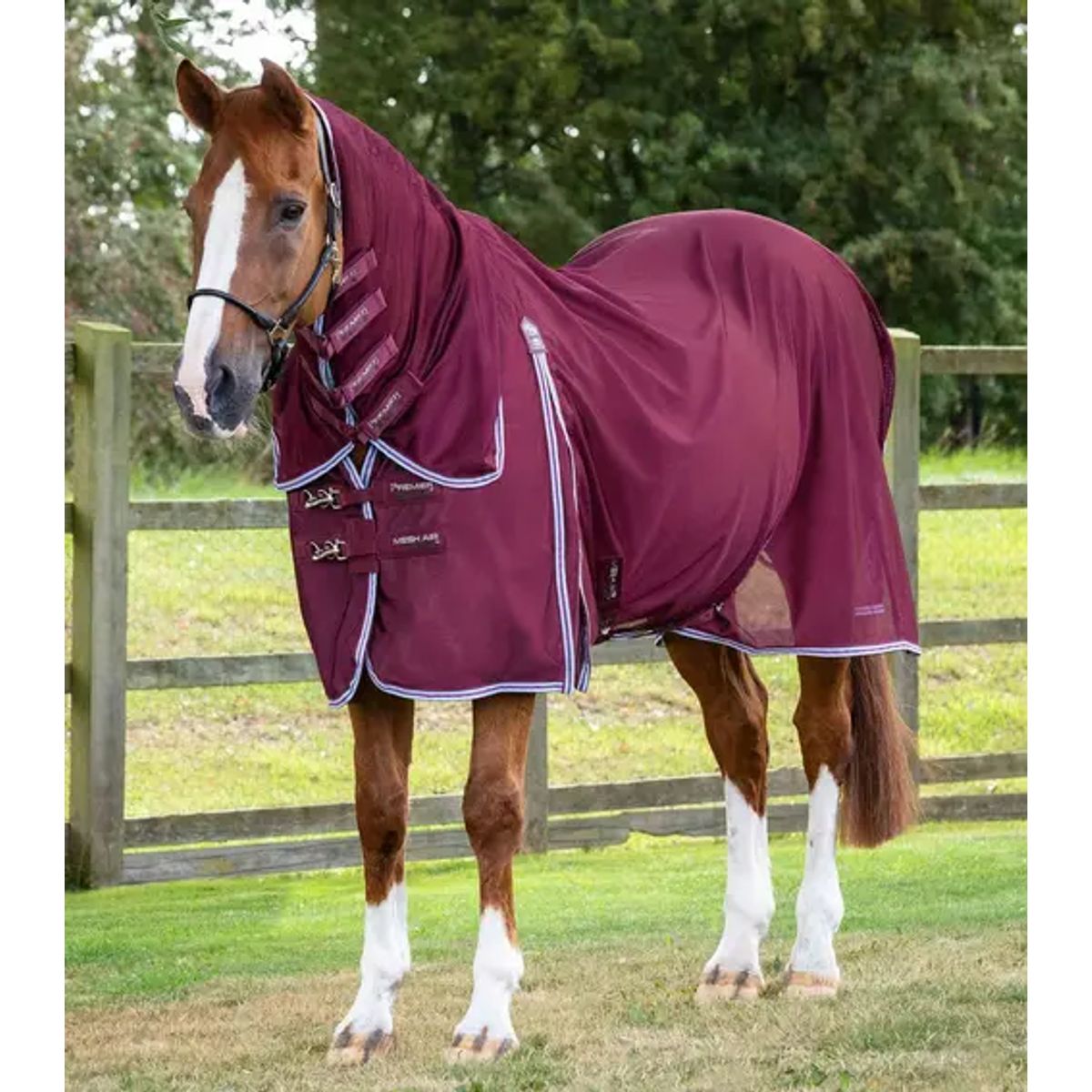 Premier Equine Combo Mesh Air insektdækken - Vinrød - 5,6" (125cm)