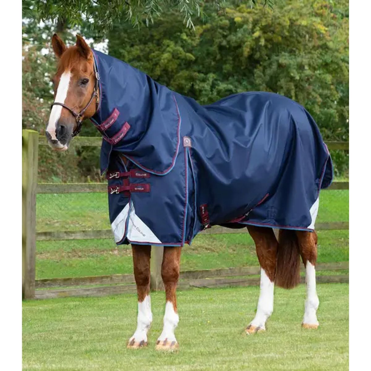 Premier Equine Akoni Stratus dækken med aftagelig hals - 0g - Navy, 5,0" (115cm)