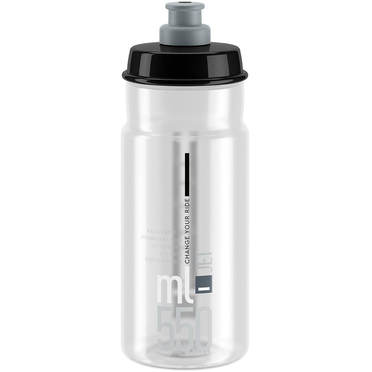 Elite JET Drikkedunk - 550ml - Clear/Sort