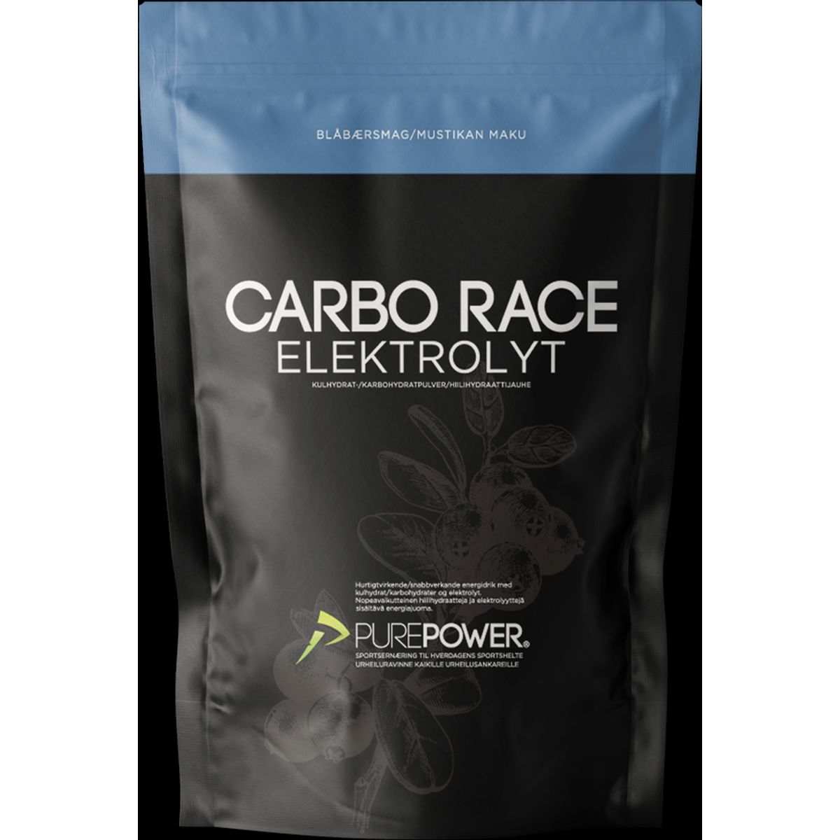 Purepower Carbo Race Elektrolyt Blåbær - 1kg