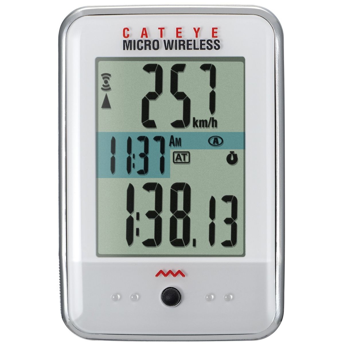 Cateye Micro Trådløs CC-200W Cykelcomputer - Hvid