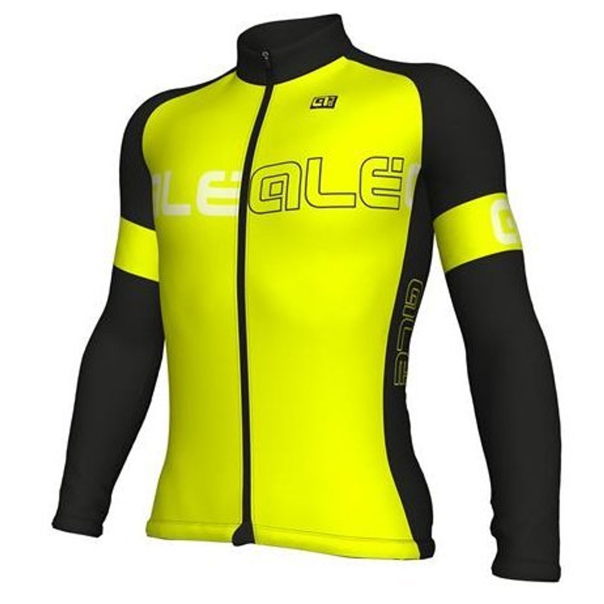 Alé Langærmet Jersey Solid Block Vinter Herre - Gul/Sort