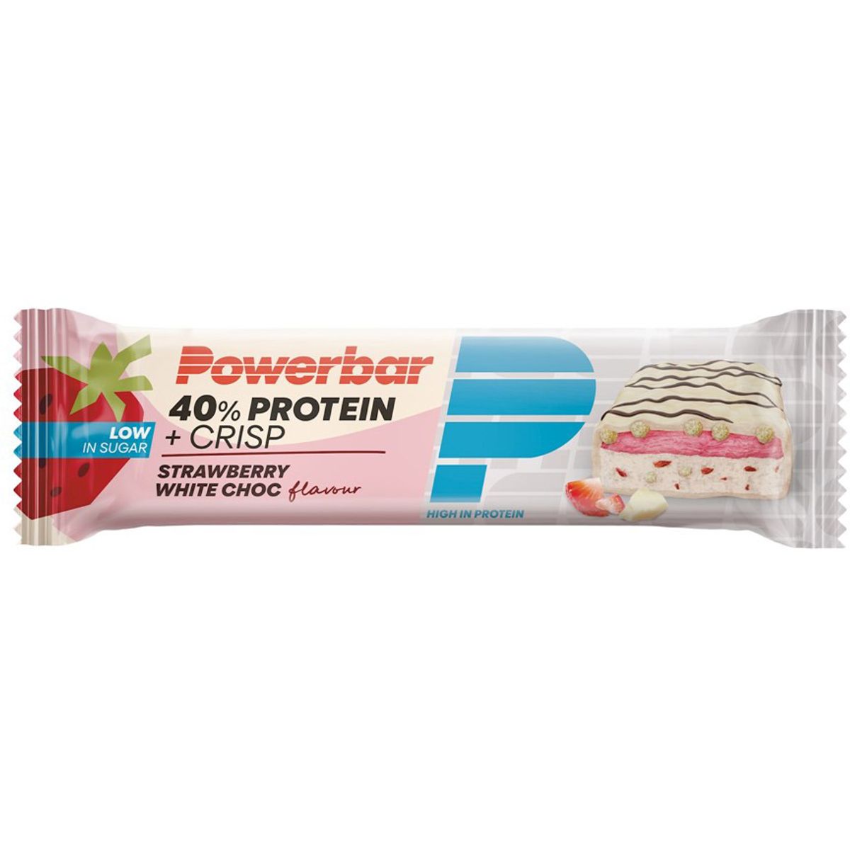 PowerBar 40% Protein+ Crisp Bar Strawberry - White Chocolate - 40g