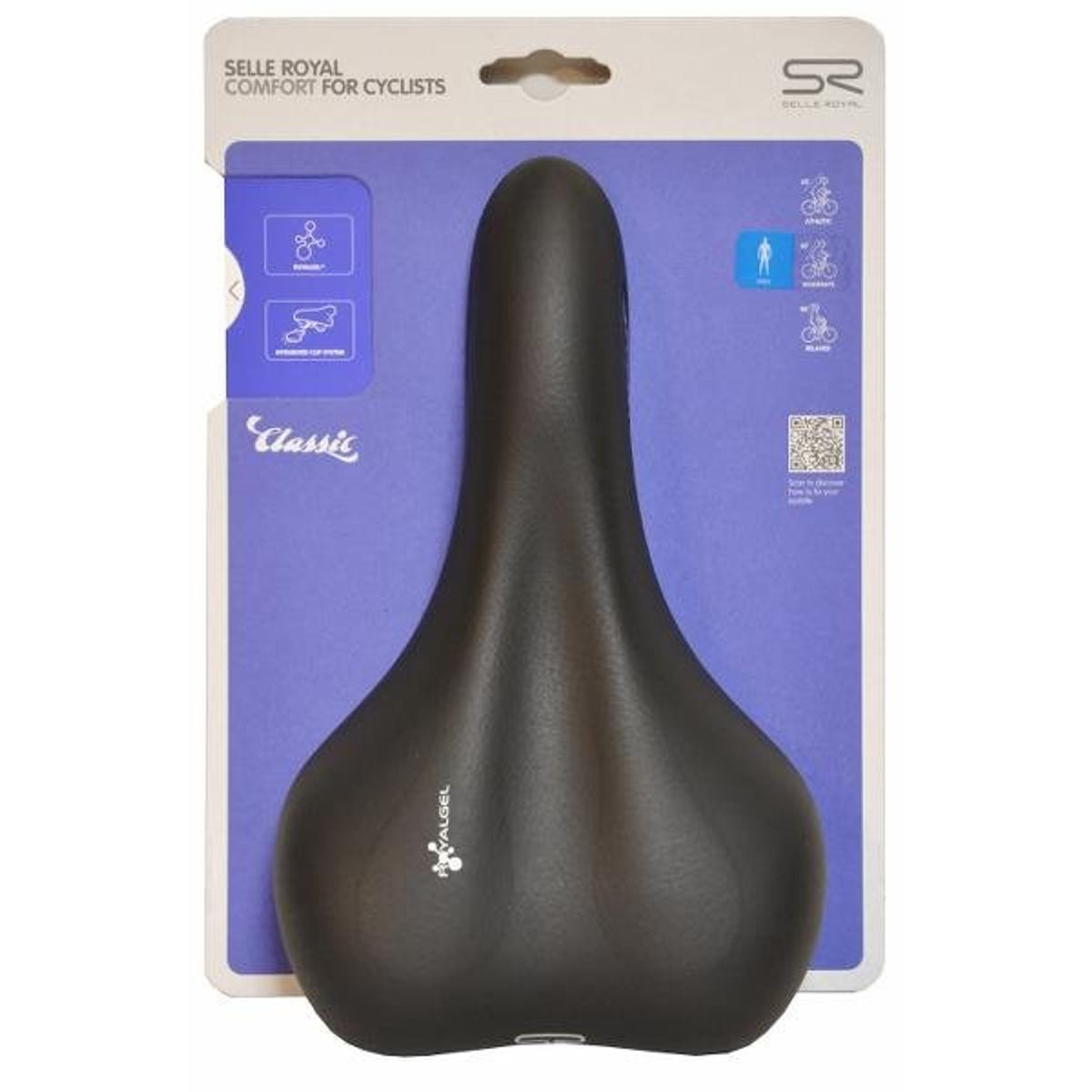 Selle Royal Wave Sadel, Sort Herre Moderate 60° GEL