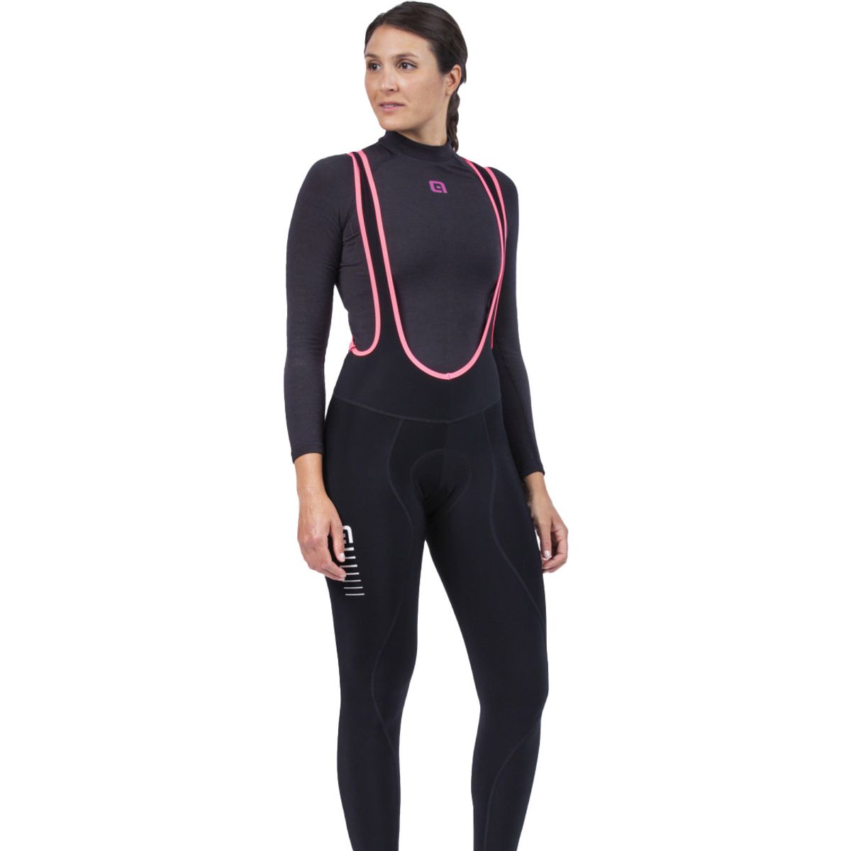 Alé Solid Essential Dame Vinter Bibtights - Sort/Pink