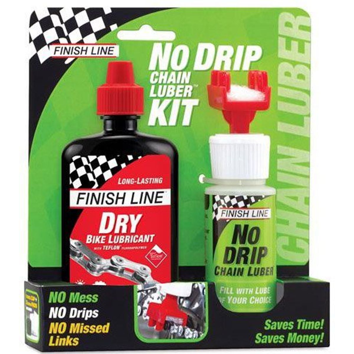 Finish Line No-Drip Flaske + Plus Dry Lube 12cl