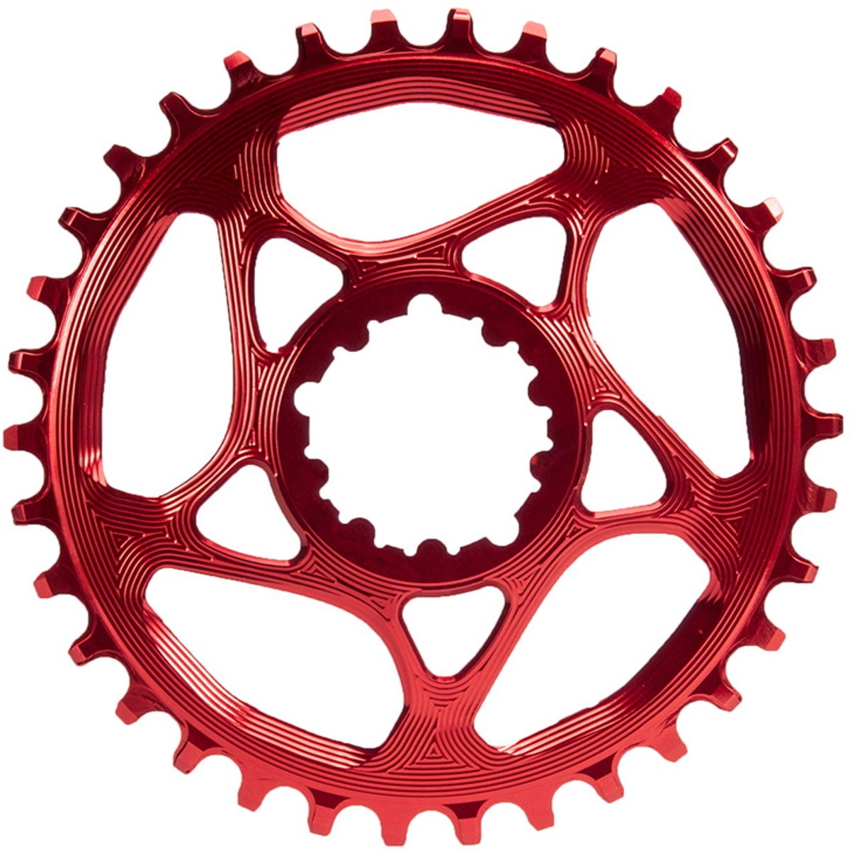 AbsoluteBlack Chainring Direct Mount Singlespeed 34T - Round - SRAM - Rød