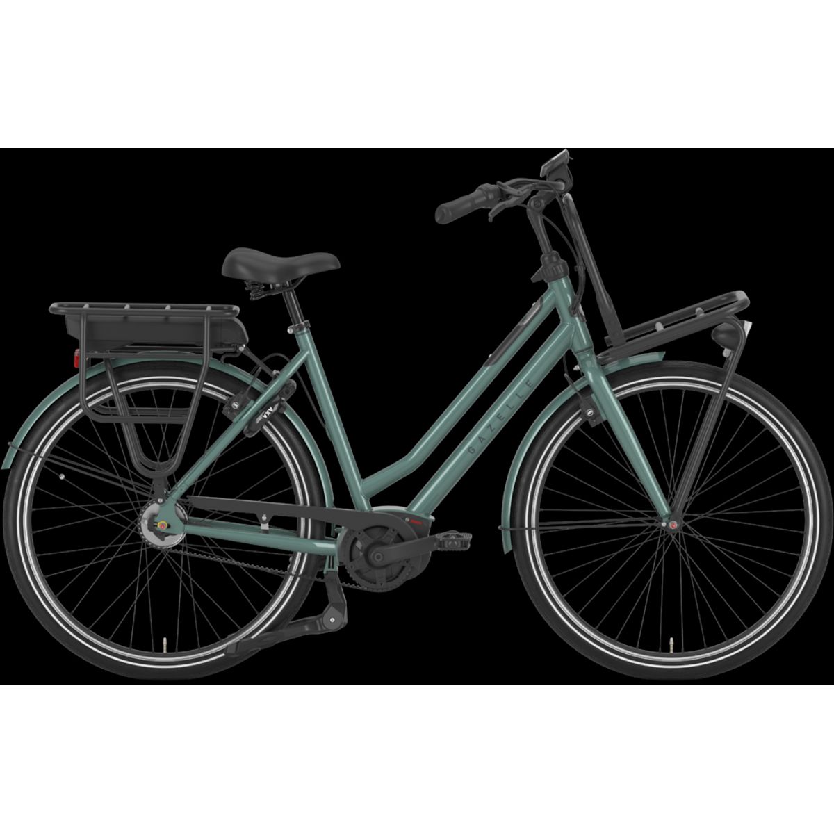 Gazelle HEAVYDUTYNL C5 HMB Belt 500wh Dame 2022 - Grøn