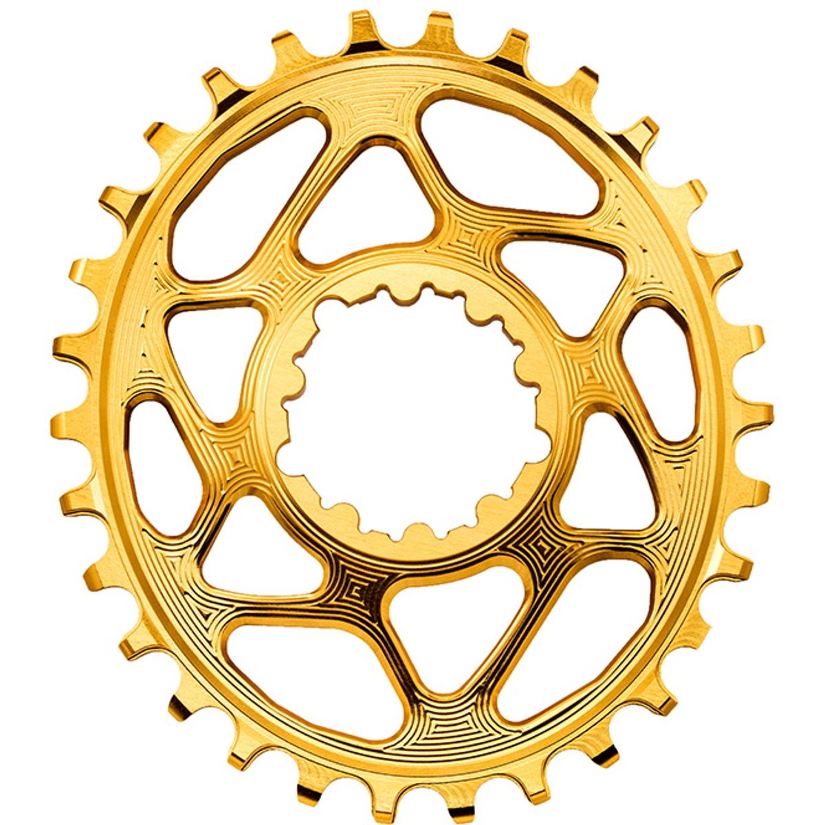 AbsoluteBlack Chainring Direct Mount Singlespeed 34T - Oval - SRAM (Boost) - Guld