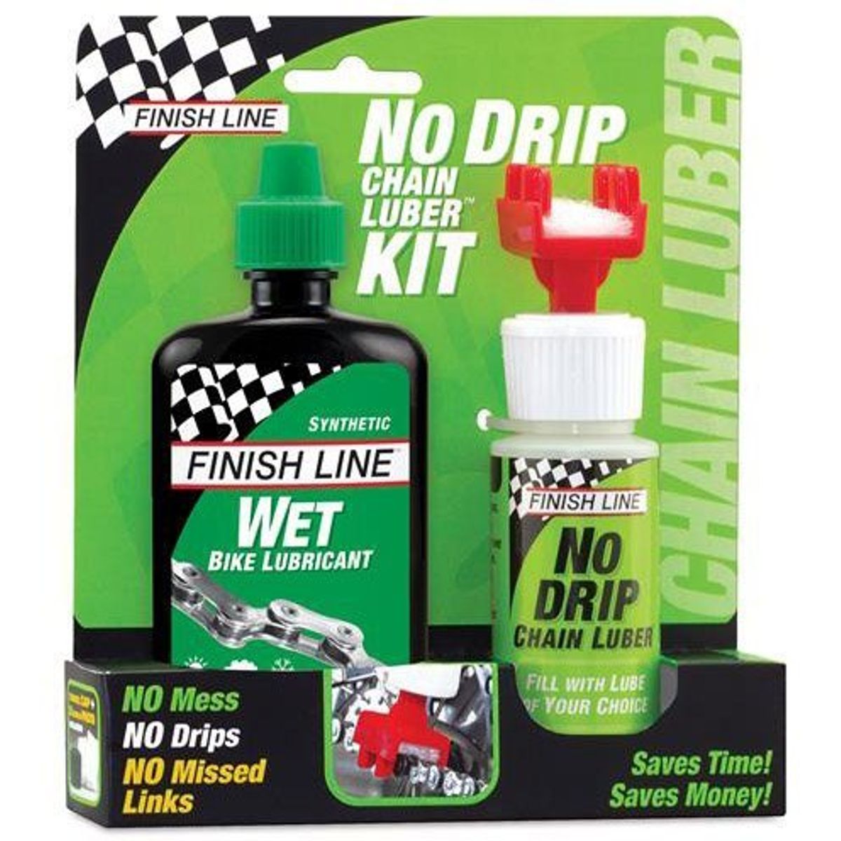 Finish Line No-Drip Flaske + Plus Wet Lube 12cl