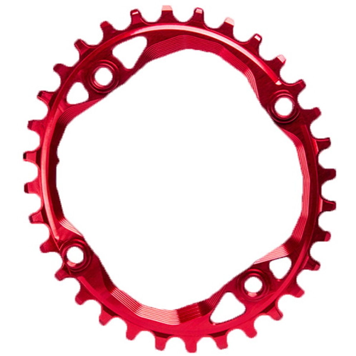 AbsoluteBlack Chainring Singlespeed 34T Ø104 mm - (1x10/11/12) Oval - Rød