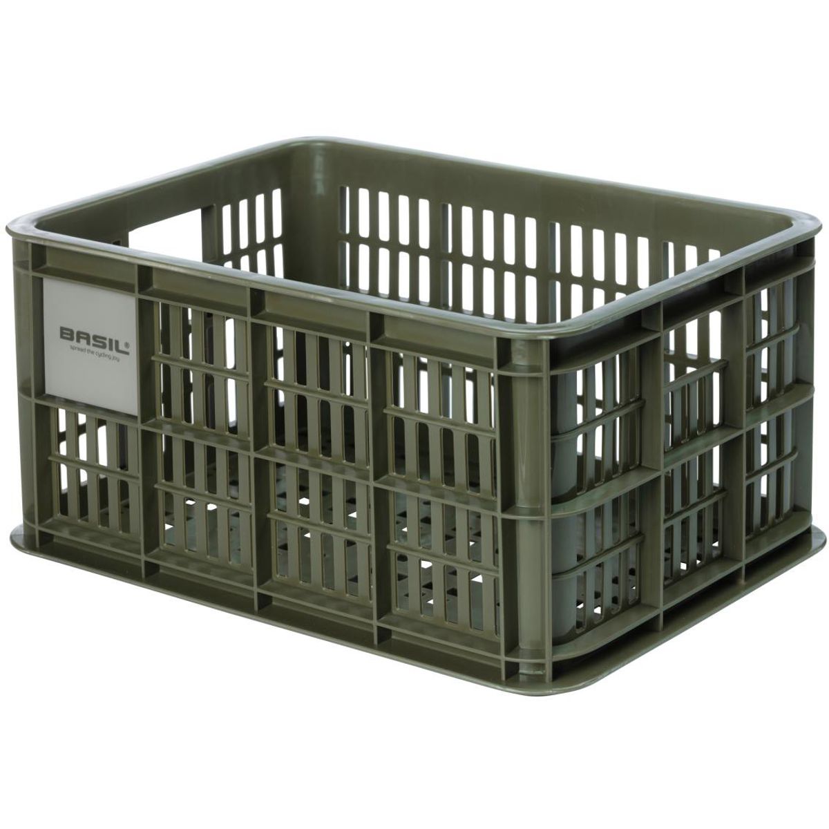 Basil Crate i Genanvendt Plast 17.5L 40x30x20cm (MIK-AVS-Racktime adapter kompatibel) - Grøn