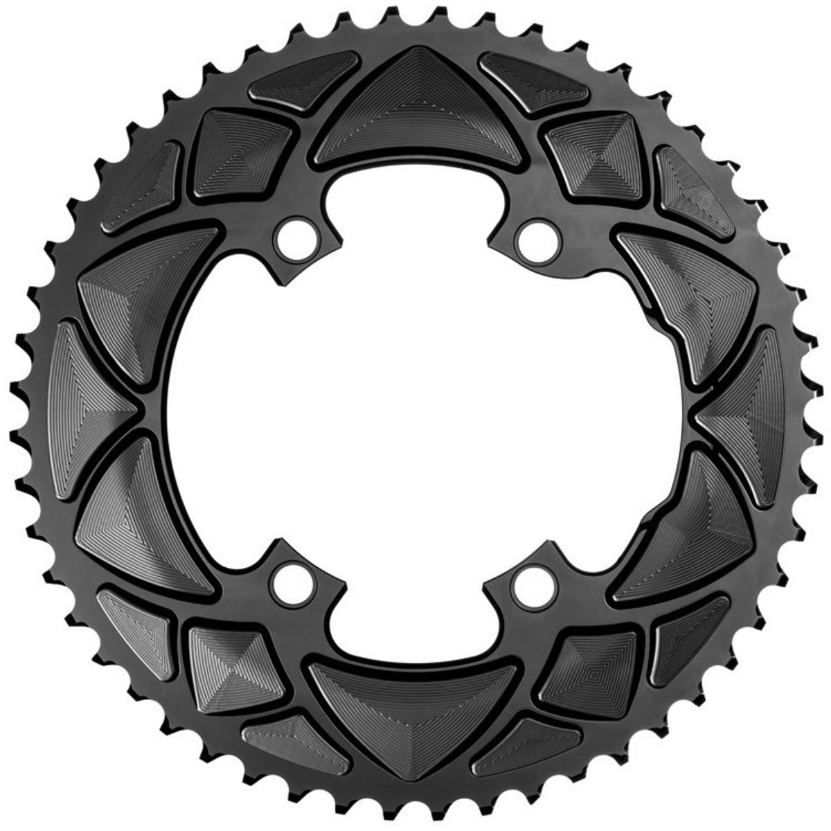 AbsoluteBlack Chainring 53T Ø110 mm - Outer (2x10/11) (Shimano Asymmetric) - Sort