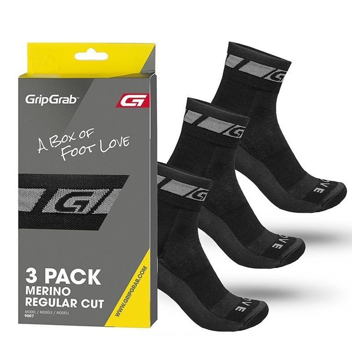 GripGrab 3-Pack Merino Regular Cut, sort