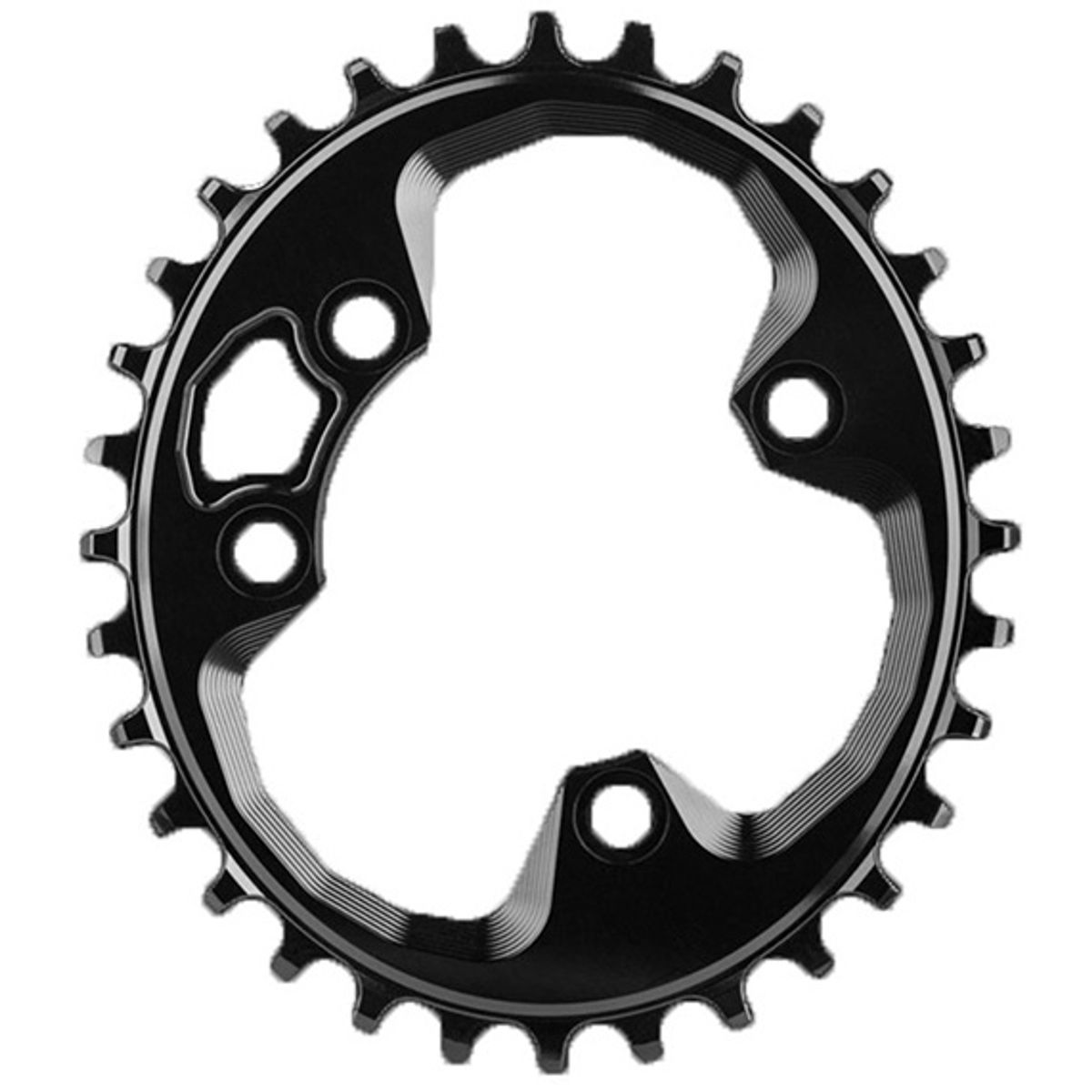 AbsoluteBlack Chainring Singlespeed 34T Ø76 mm - (1x10/11/12) Oval - Sort