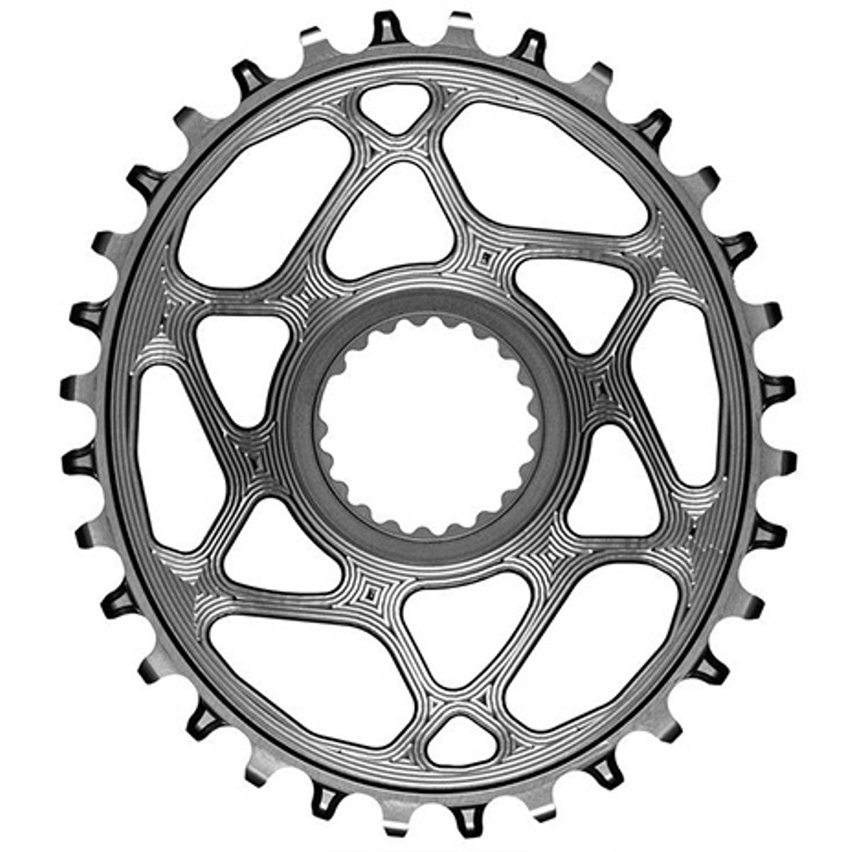 AbsoluteBlack Chainring Direct Mount Singlespeed 32T - Oval - Shimano - Grå