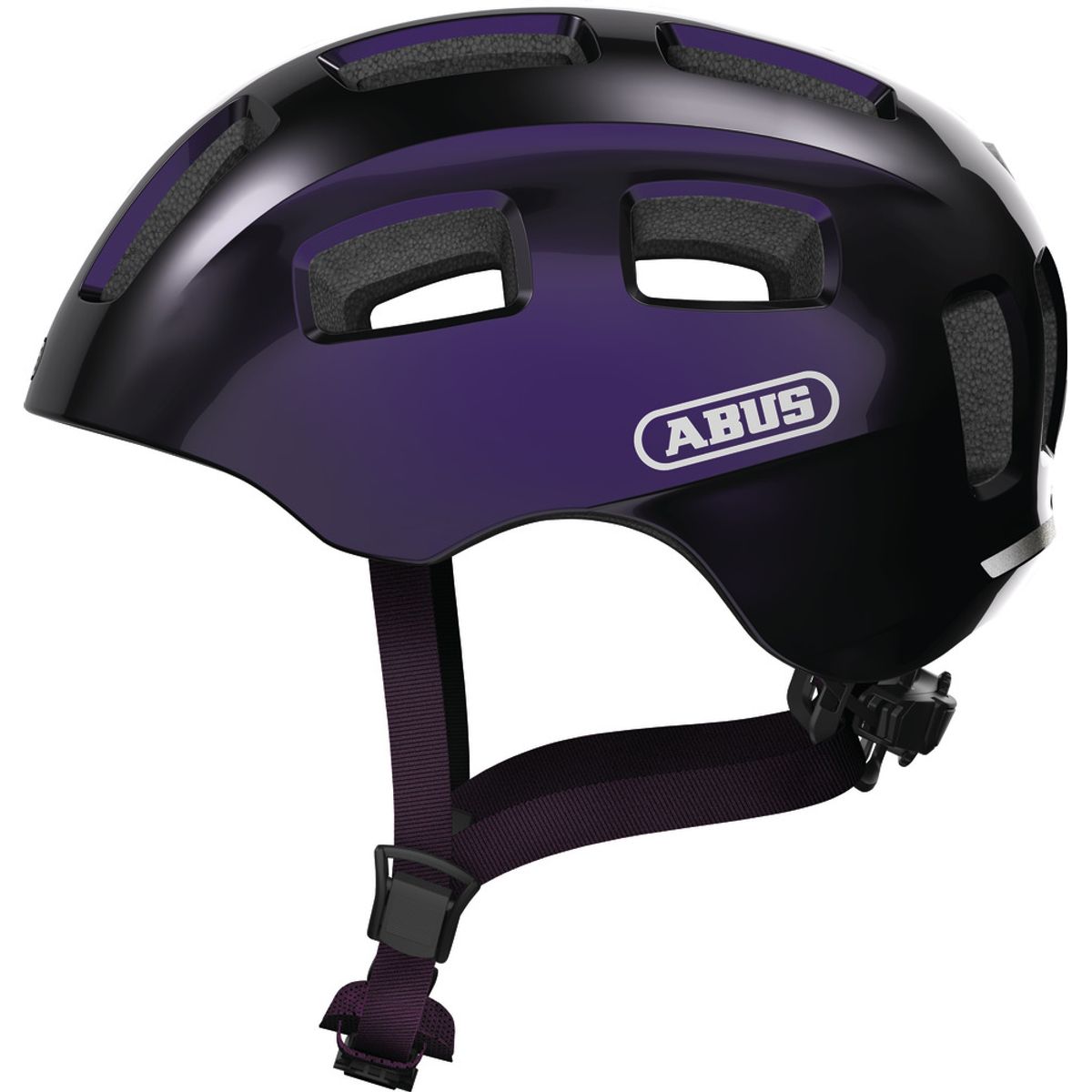 Abus Youn-I 2.0 Hjelm m. LED lys - Black Violet