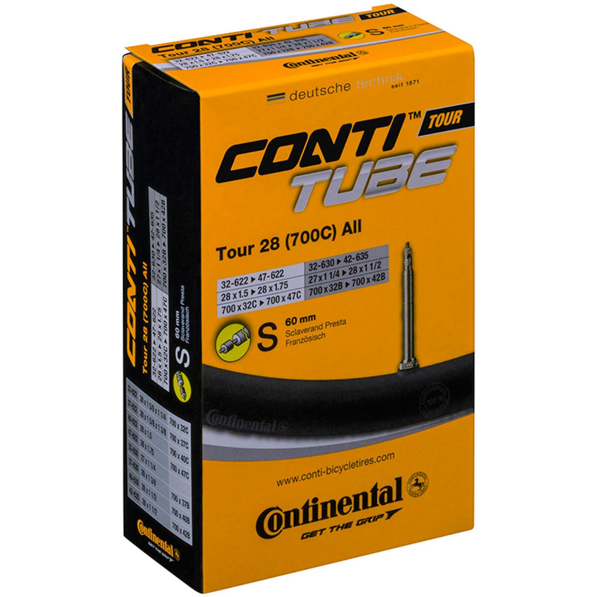 Contintental Tour Tube All 700x32-47c (Removable core) 60mm