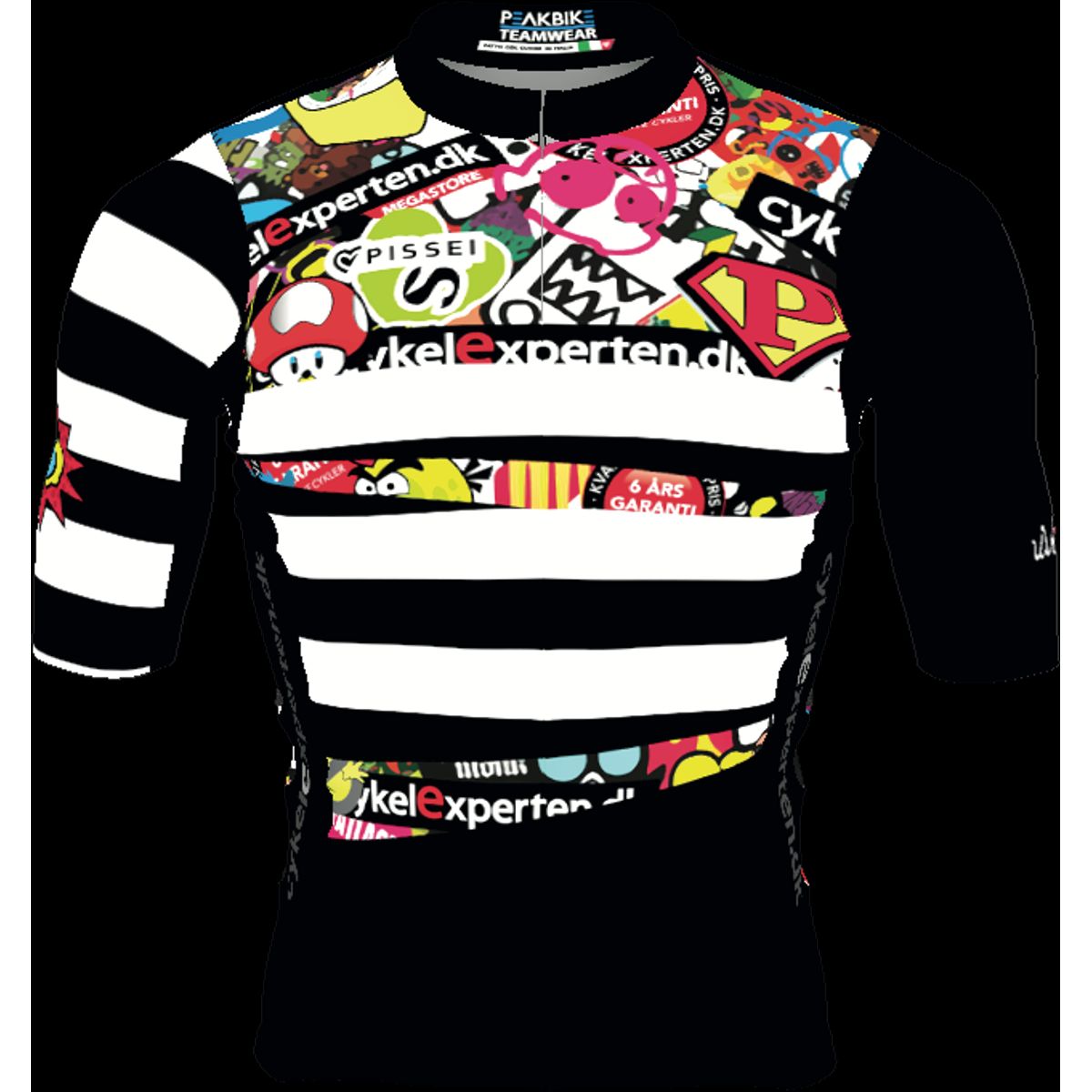 Pissei San Remo Cykelexperten Jersey - Sort/Hvid